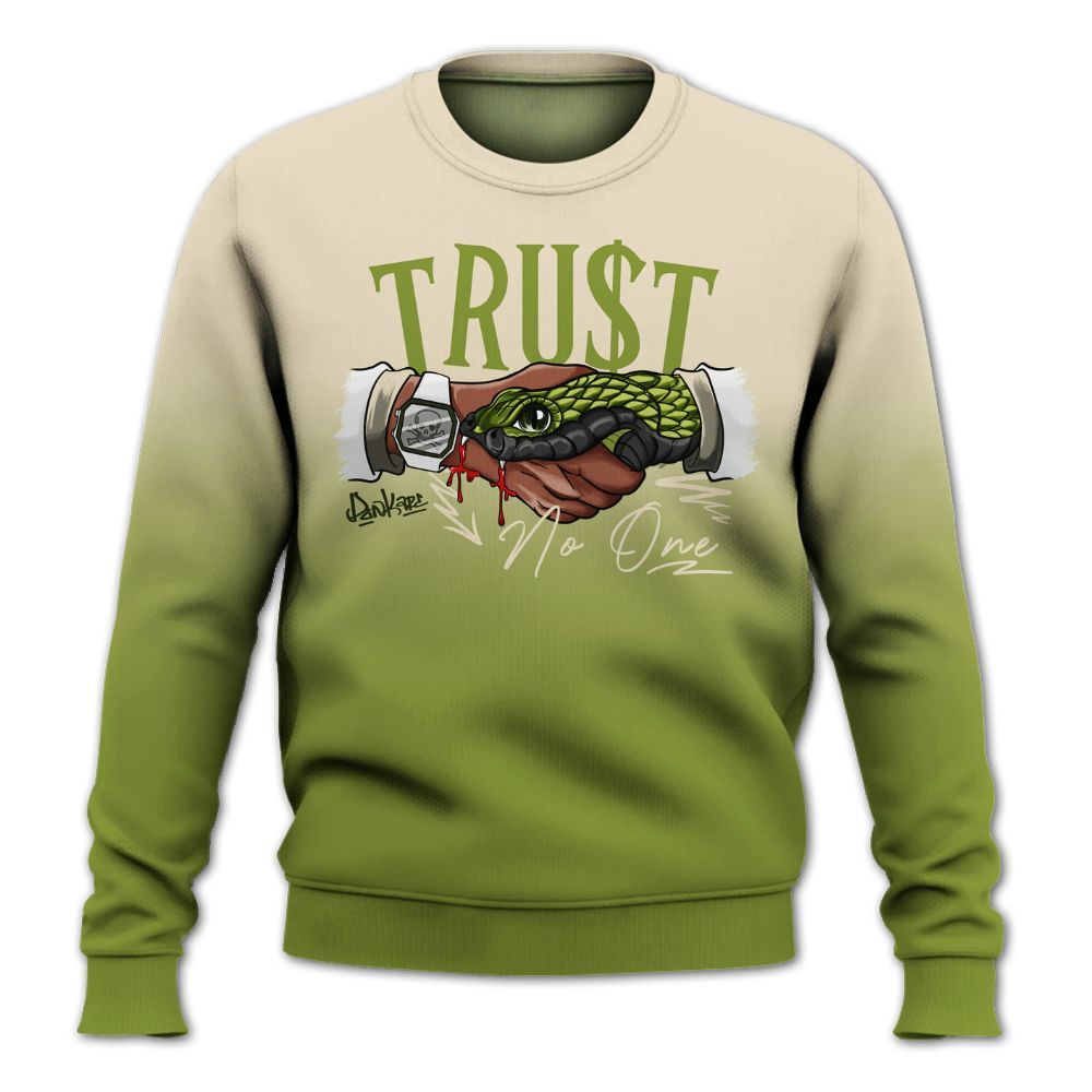 Sweatshirt To Match SB Dunk Low Asparagus - Snake Trust No One Drip All Over Print