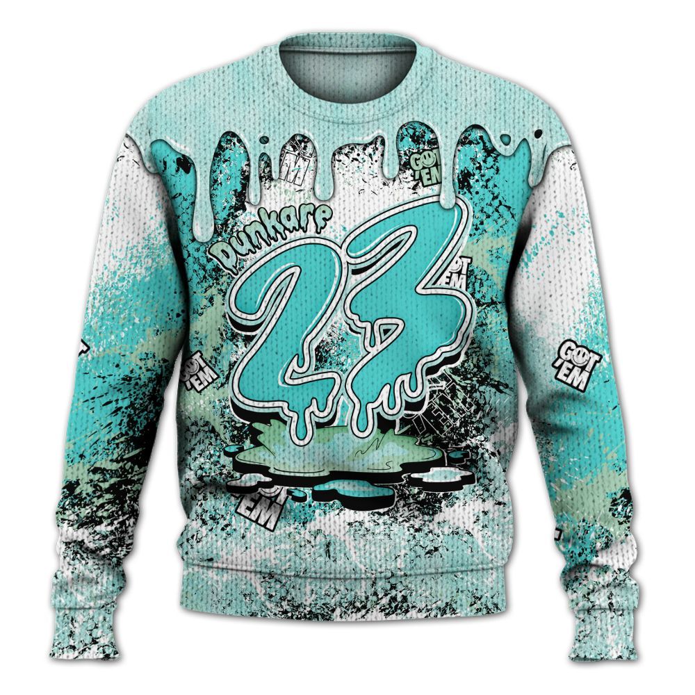 Sweater To Match Low OG Washed Teal 1s - Dripping 23 Drip Graphic