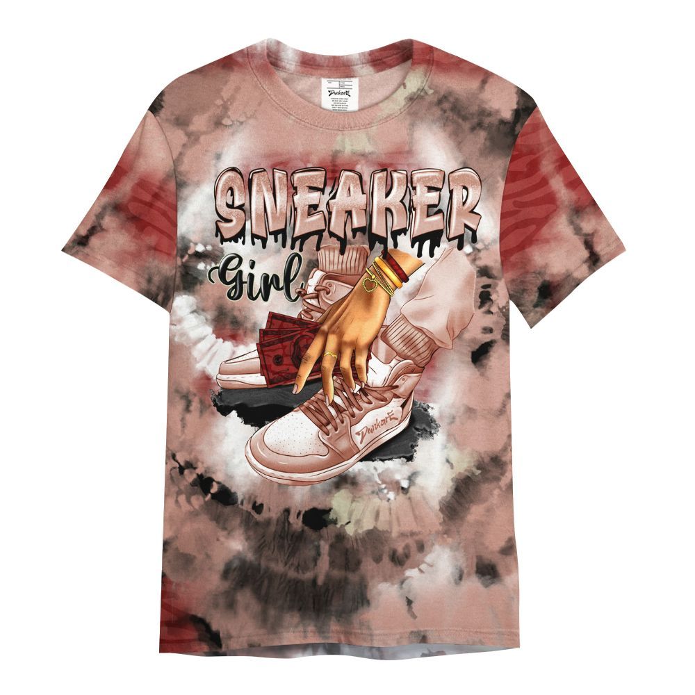 Shirt To Match Valentines Day 3s - SNEAKER Girl Money Drip Tie Dye All Over Print