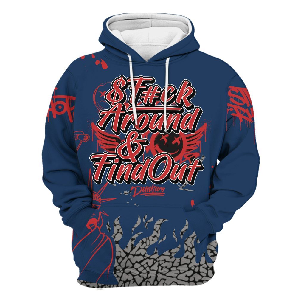 Hoodie To Match SP Sport Royal 3s - Graphic Fck Around Find Out All Over Print