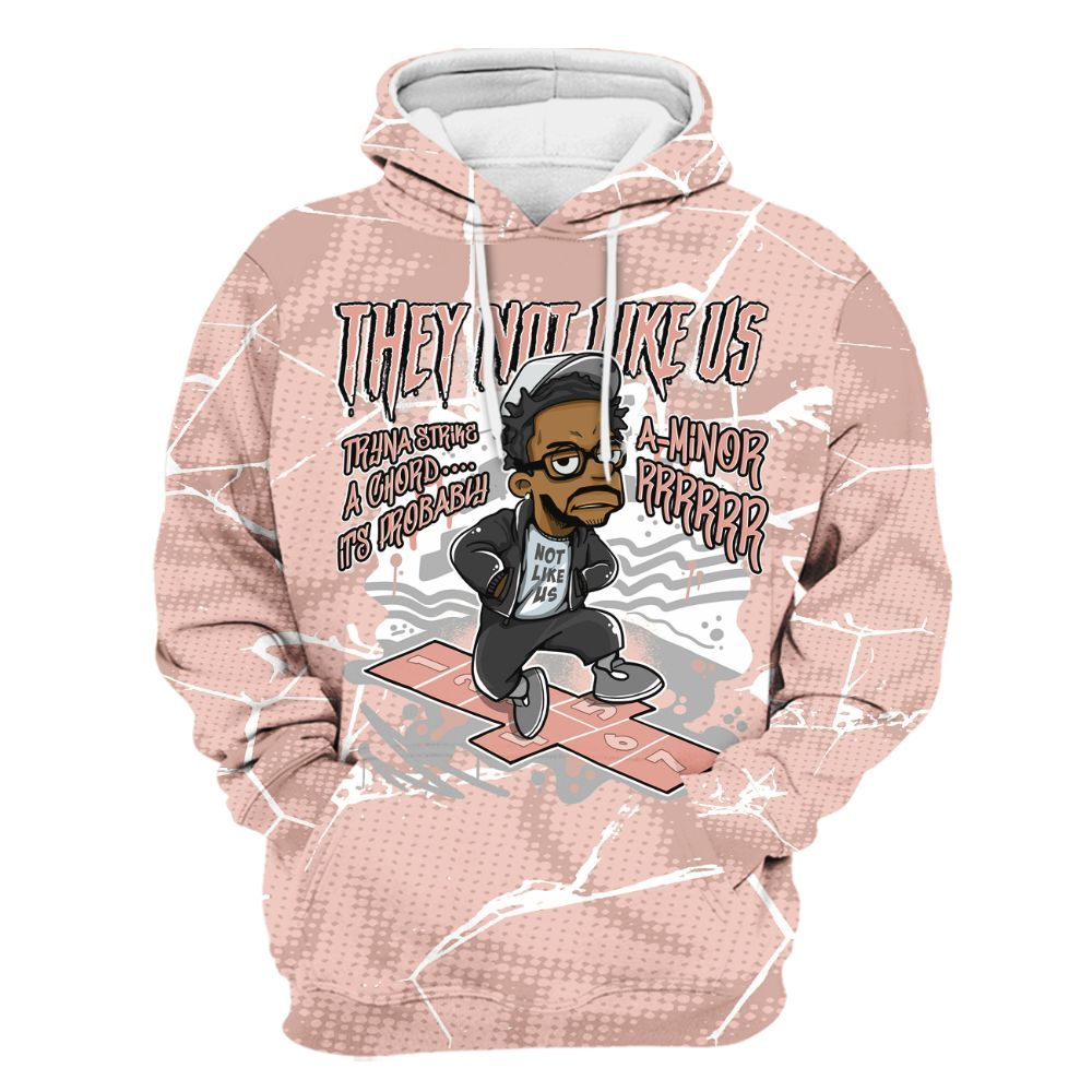 Hoodie To Match Low Legend Pink 11s - Hopscotch Dislike Us Graphic Crack All Over Print