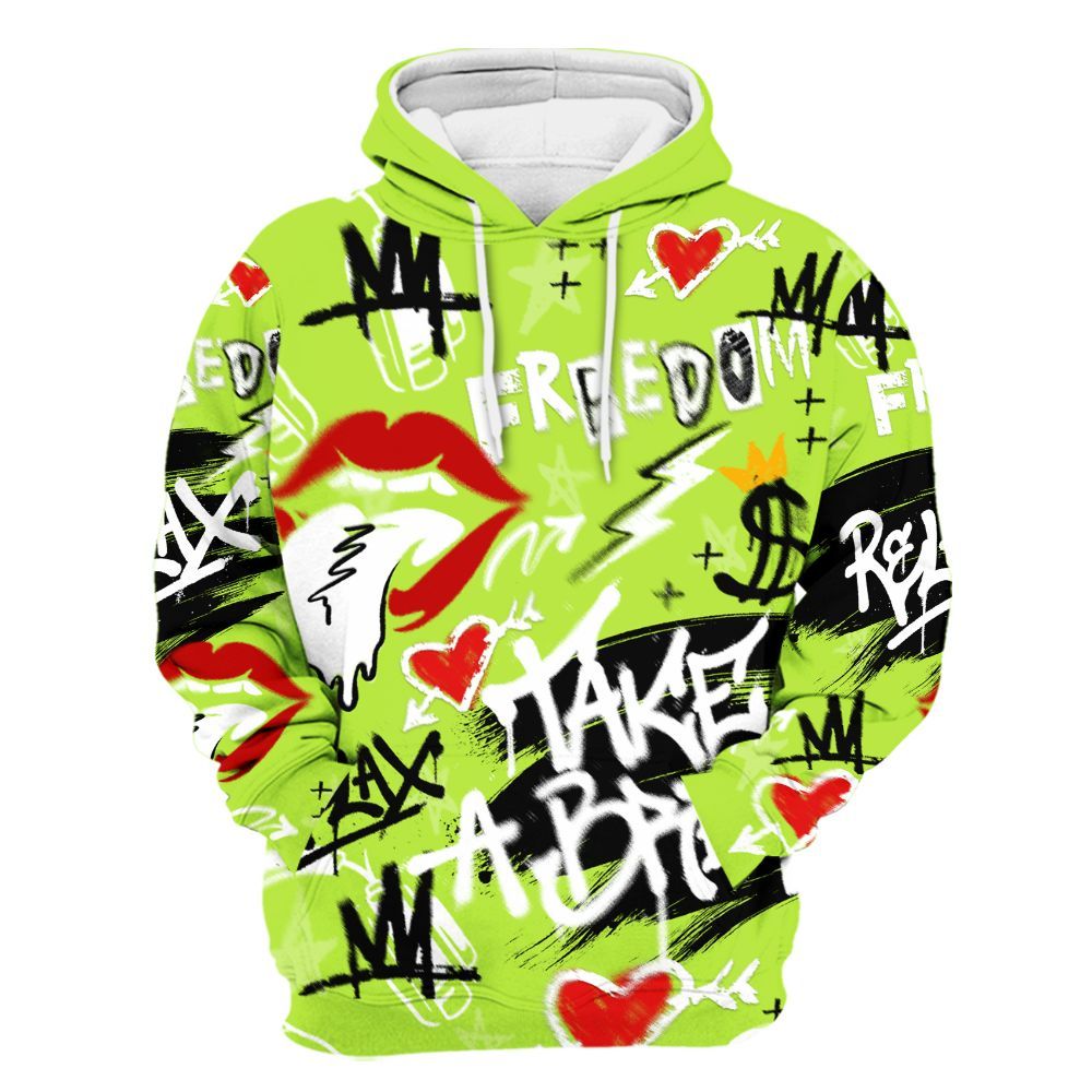 Hoodie To Match Air Force 1 Low Dance Volt - Take Break Freedom Graffiti Streetwear All Over Print