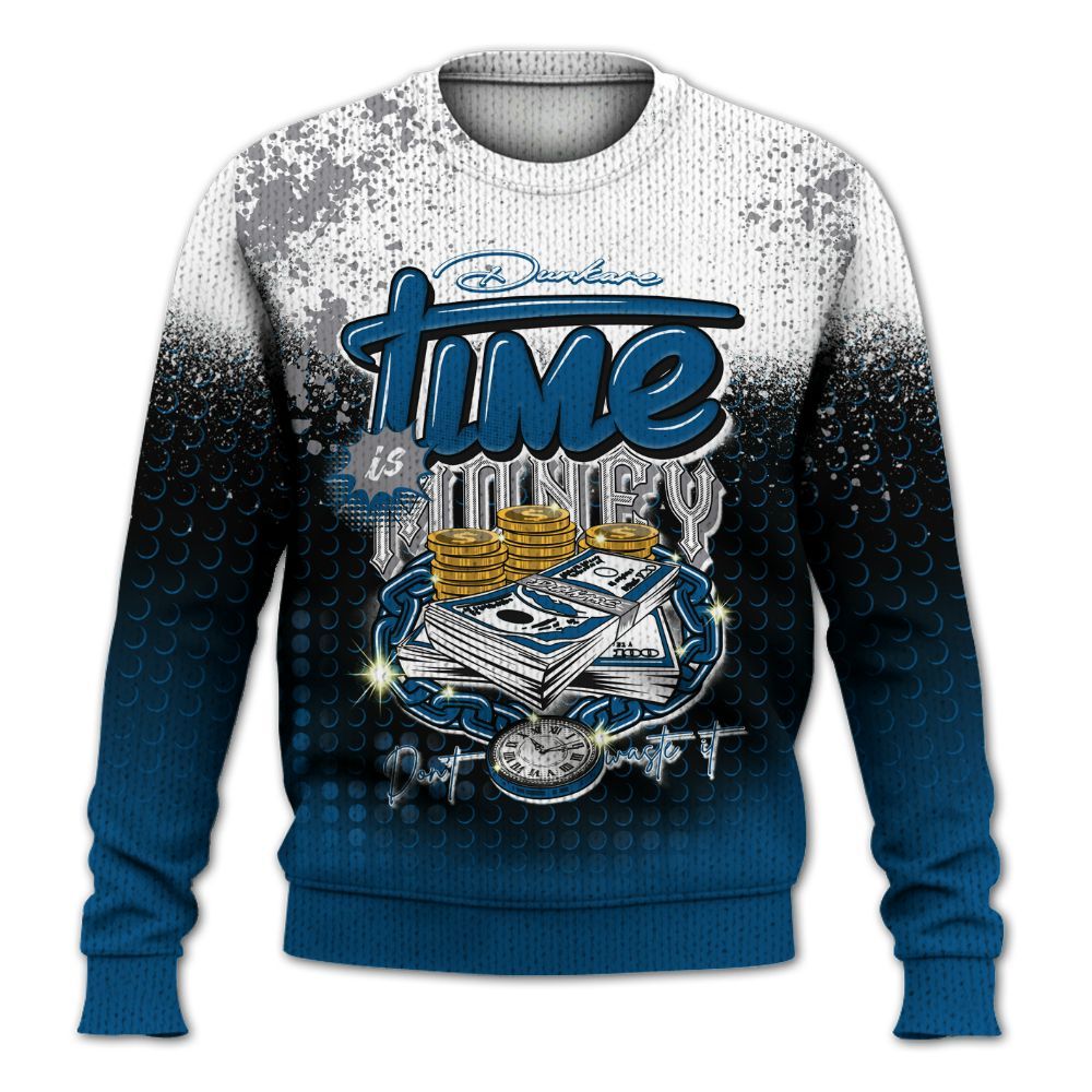 Knitted Sweater To Match High OG True Blue 1s - Halftone Time Is Money