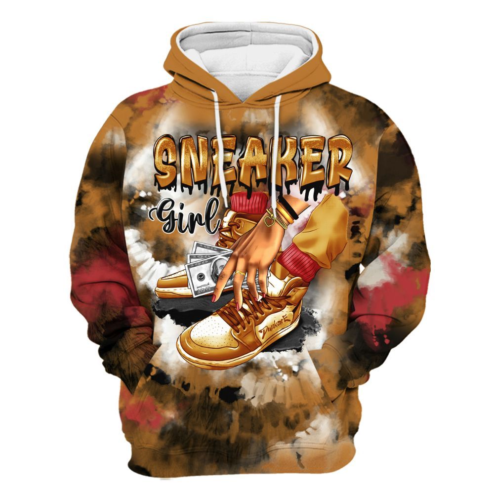 Hoodie To Match Air Max Plus Sunset Swarovski - SNEAKER Girl Money Drip Tie Dye All Over Print