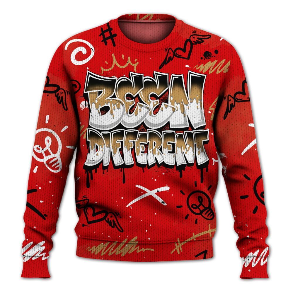 Knitted Sweater To Match Kobe 5 Red Year Of The Mamba - Drip Built Di2ferent