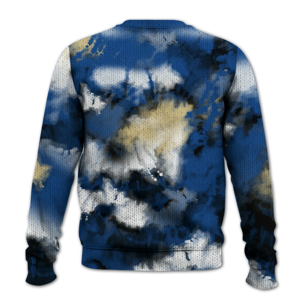 Knitted Sweater To Match Air Ship Royal Blue - God Blessed Tie Dye