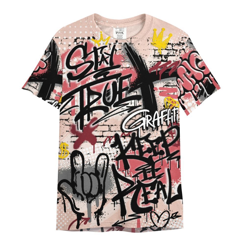 Shirt To Match Washed Coral 2s Shirt, True It Real Graffiti Streetwear All Over Print