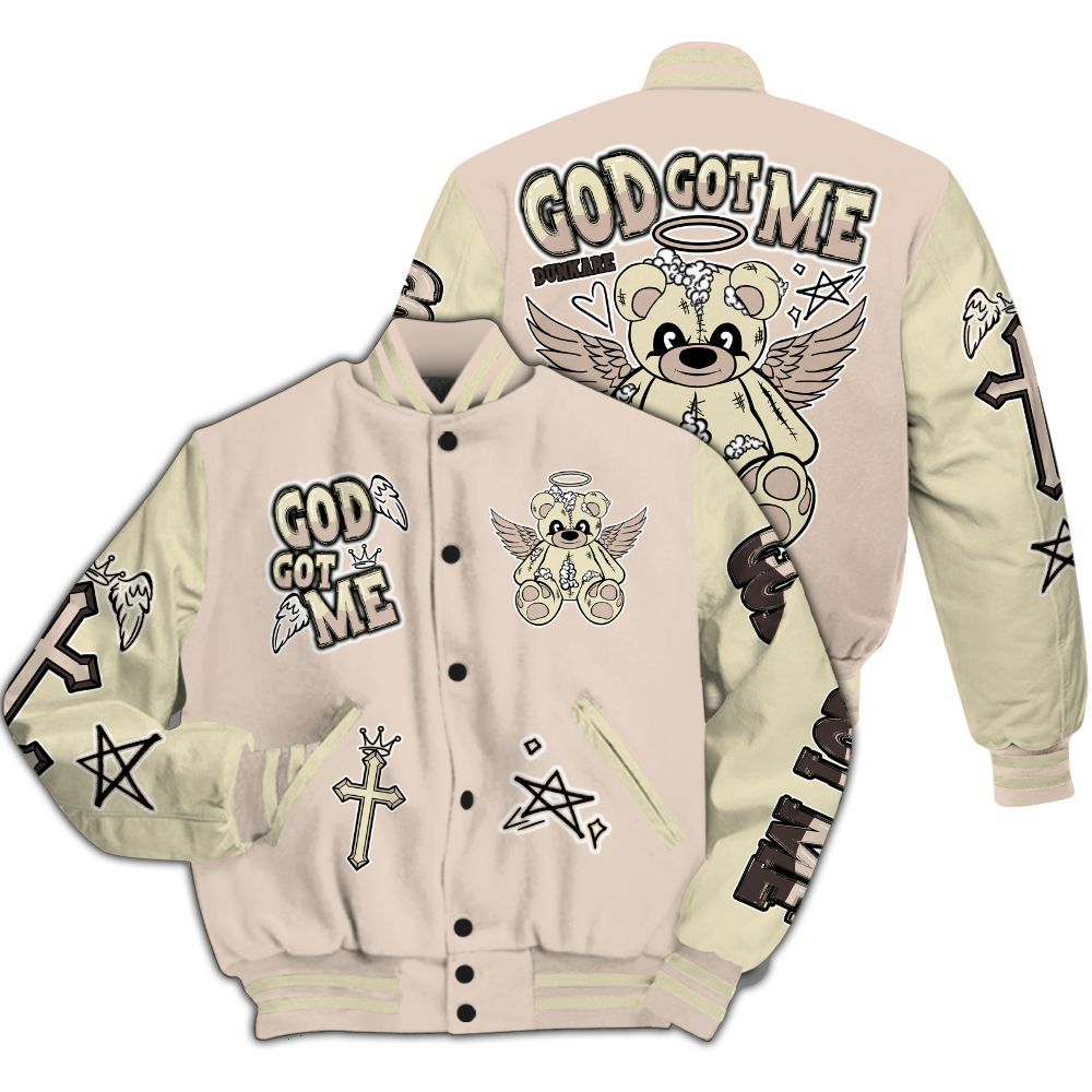 Varsity Jacket To Match A Ma Maniere X Fossil Stone 4s - Gods Guides Me Bear All Over Print