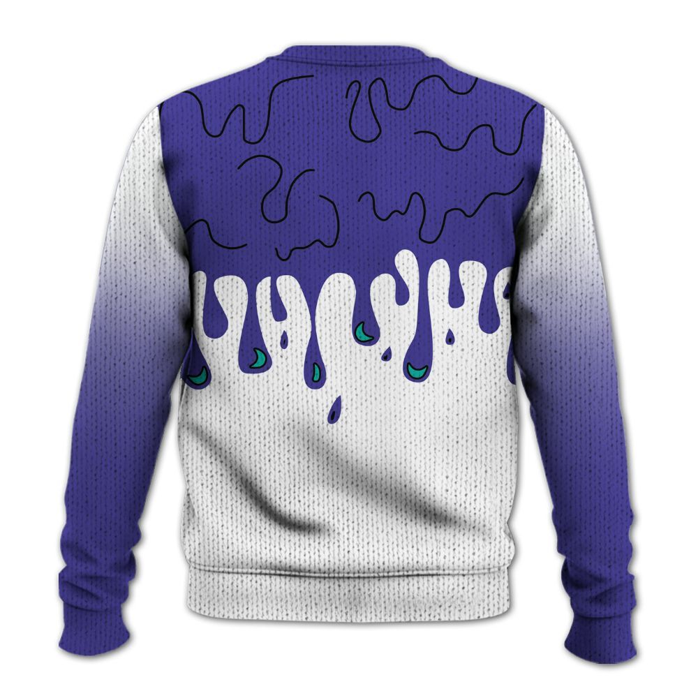 Sweater To Match Retro Grape 5s - Trust No One Drip Graphic