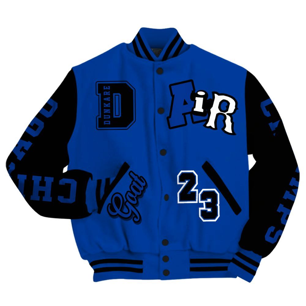 Varsity Jacket To Match Hyper Royal 12s - AIR Number 23 GOAT All Over Print