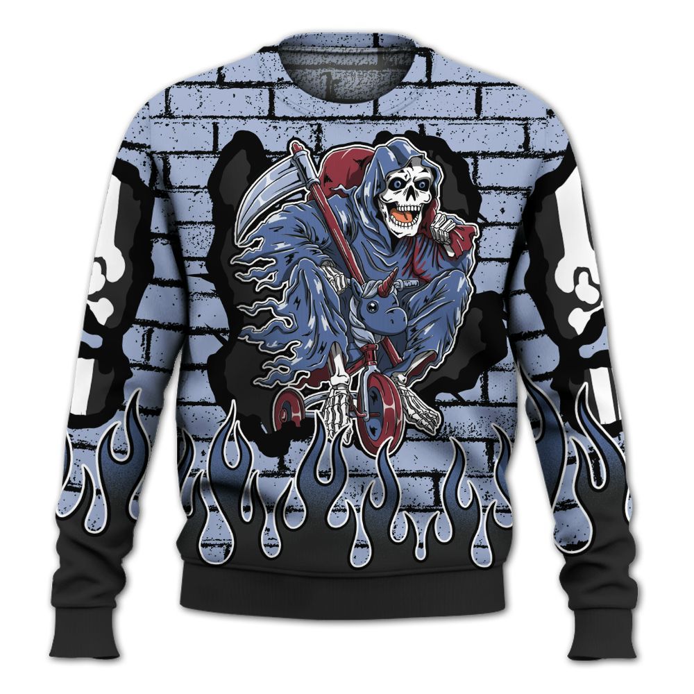 Sweatshirt To Match Black Metallic 5s - Self Make Skeleton Crashed All Over Print