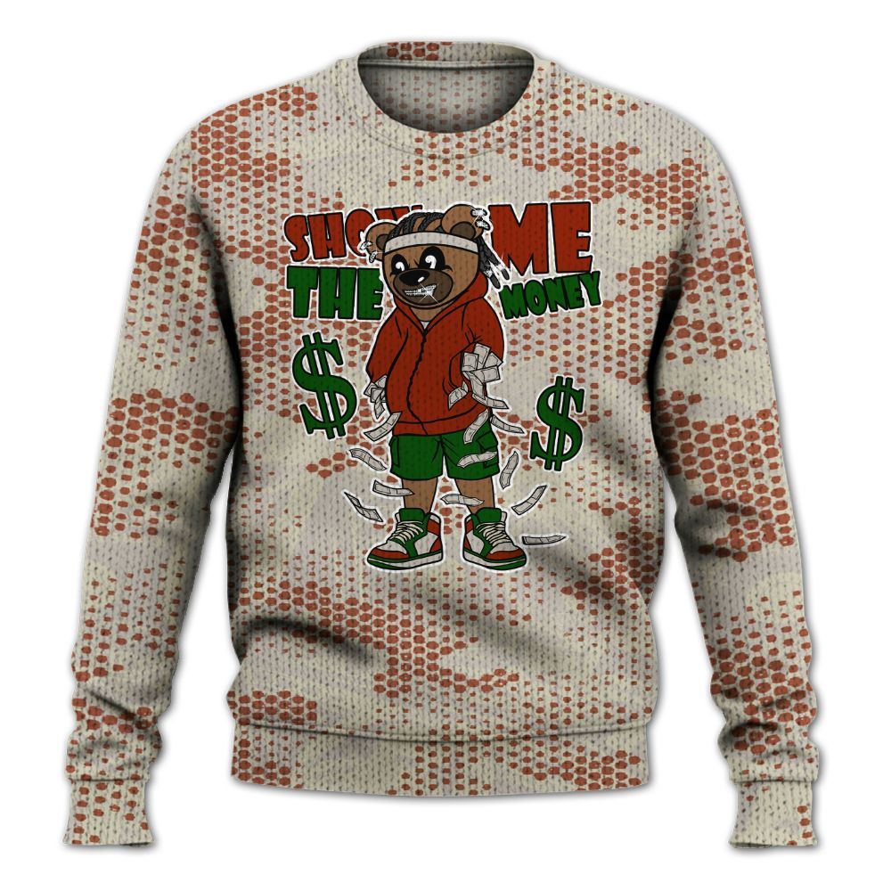 Knitted Sweater To Match El Grito 5s - Show Me Bear Banknotes Art