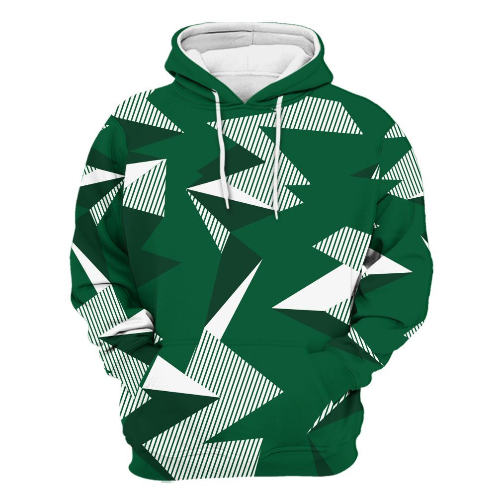 Hoodie To Match High Gorge Green 1s - Geometric Camouflage Pattern All Over Print