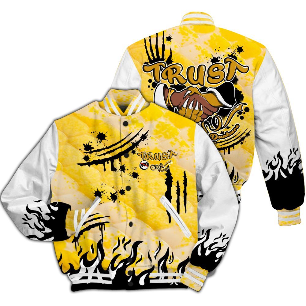 Varsity Jacket To Match Low Yellow Python 11s - Graphic Trust No One All Over Print