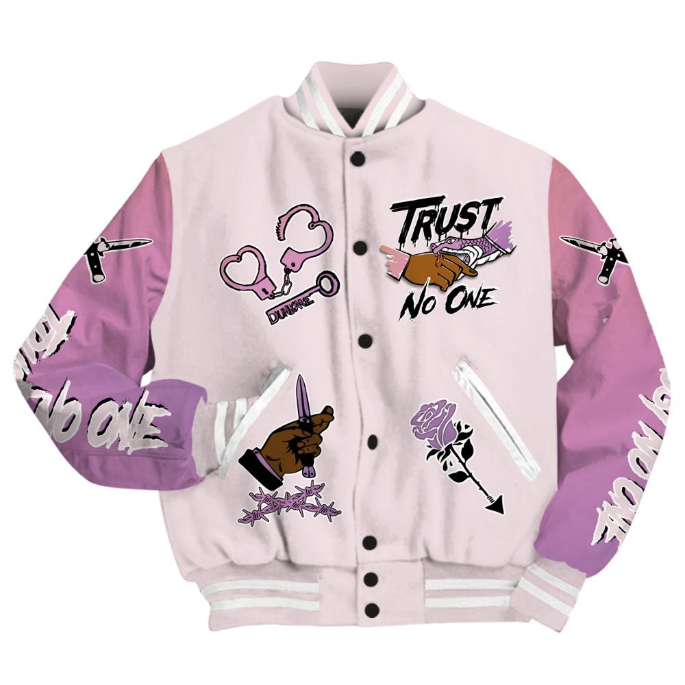 Varsity Jacket To Match Book Sunrise 1s - Trust No One Dripping All Over Print