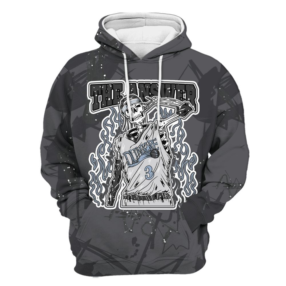 Hoodie To Match Reverse Oreo 6s - Allen Answer Skeleton Messyz All Over Print