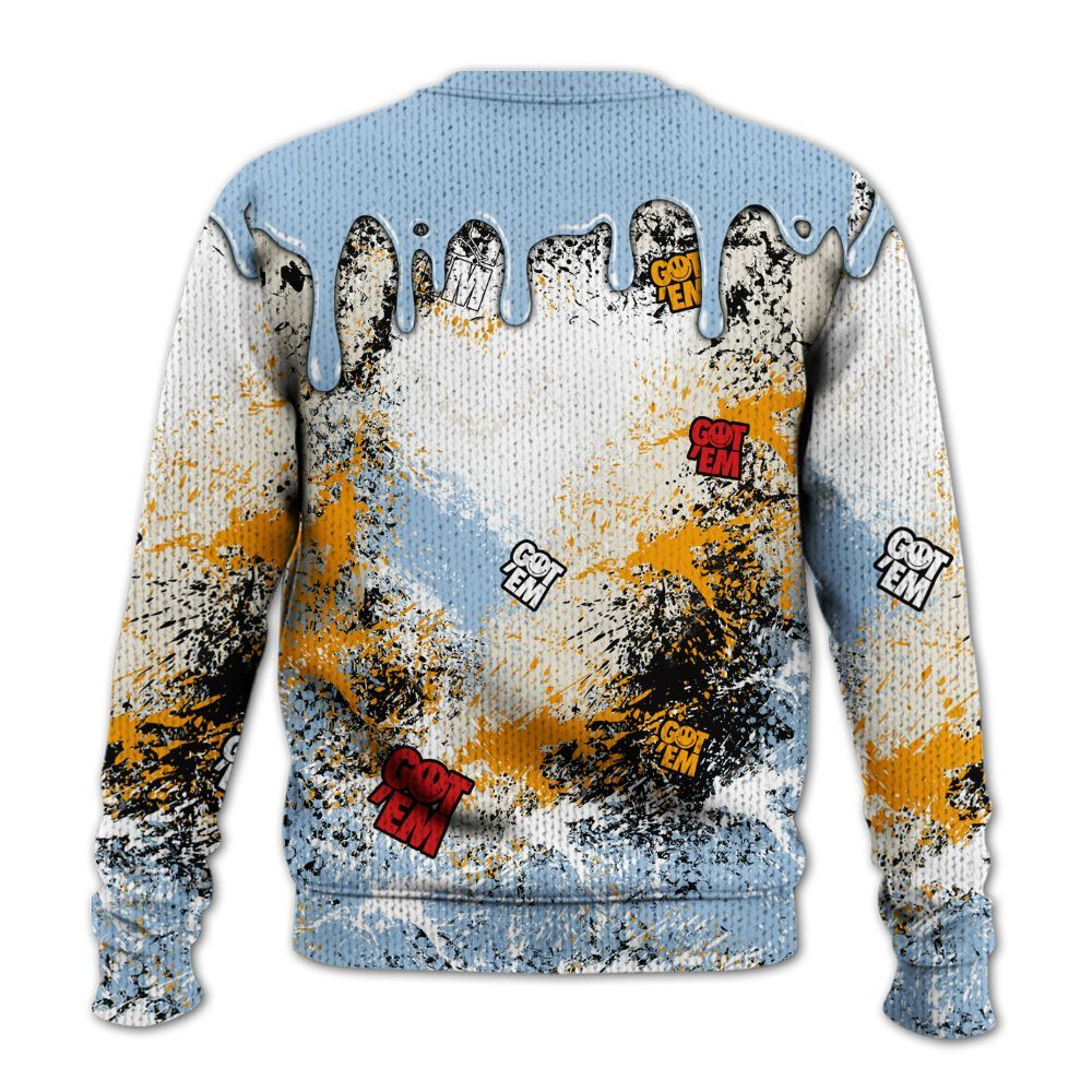 Sweater To Match Retro High OG Pale Ivory Psychic Blue 1s - Dripping 23 Drip Graphic