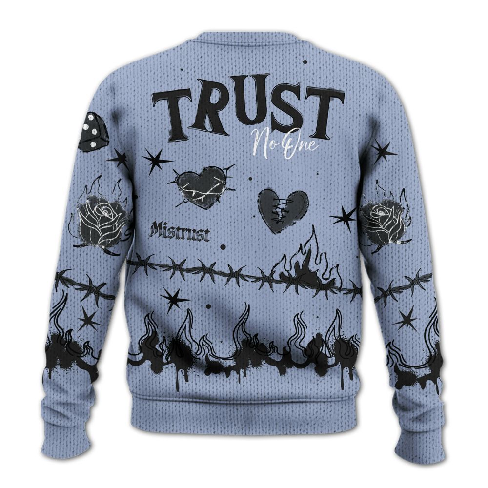 Knitted Sweater To Match Black Metallic 5s - Trust No One Snake-Bite Doodle Crayon