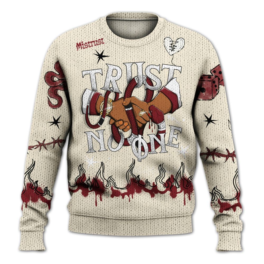 Sweater To Match Valentine's Day 2026 4s - Trust No One Snake-Bite Doodle Crayon Graphic