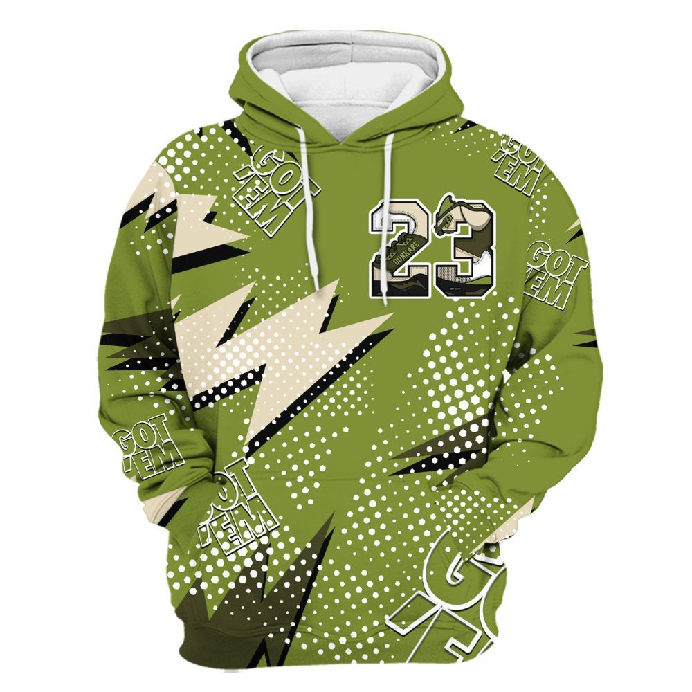 Hoodie To Match SB Dunk Low Asparagus - Custom Name Number 23 5s All Over Print