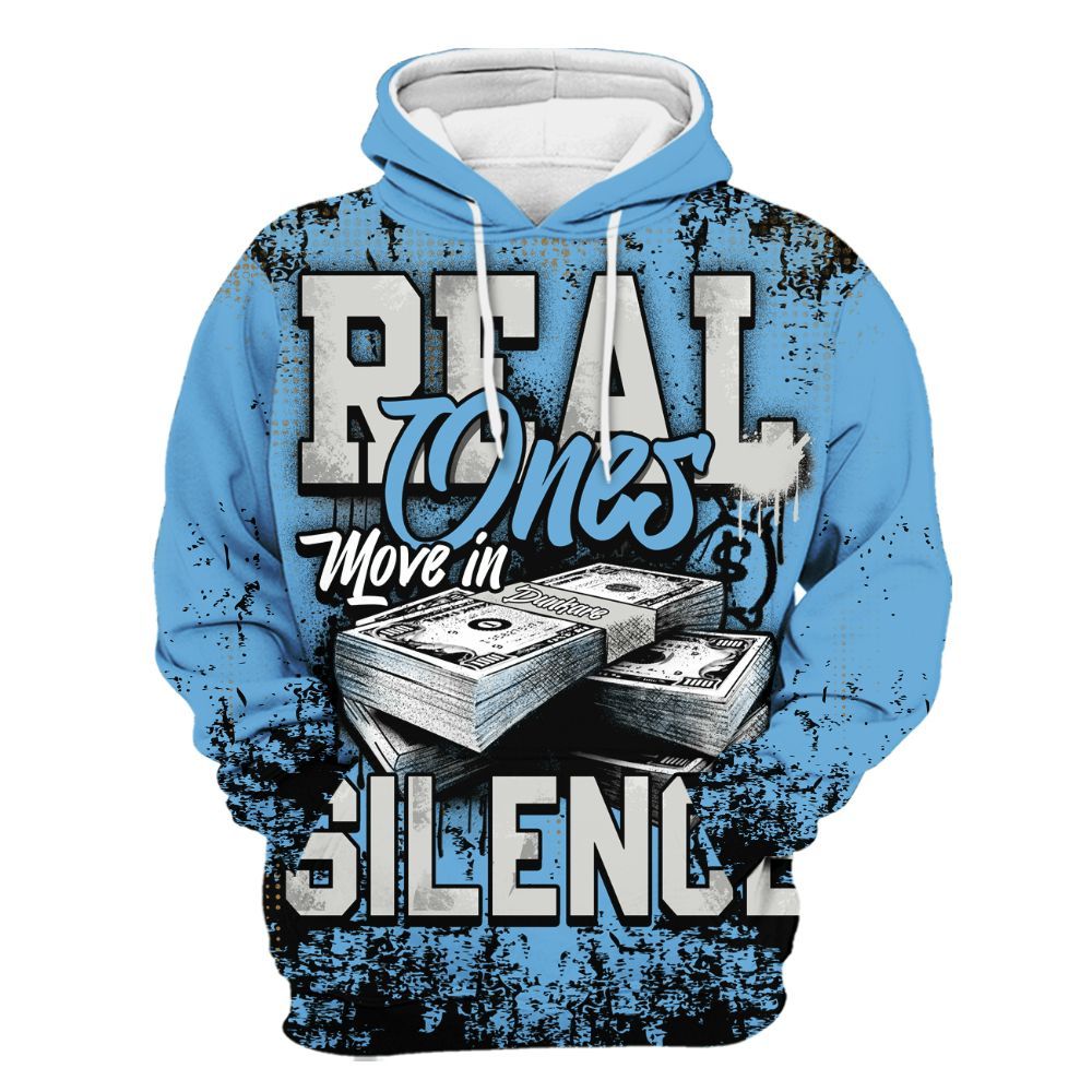 Hoodie To Match SB Dunk Low University Blue - Move In Silence Money Street Retro All Over Print