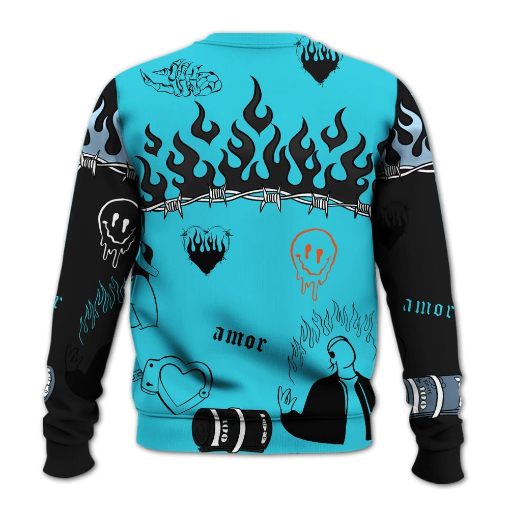 Sweatshirt To Match Retro Gamma Blue 11s - Snake Trust No One All Over Print