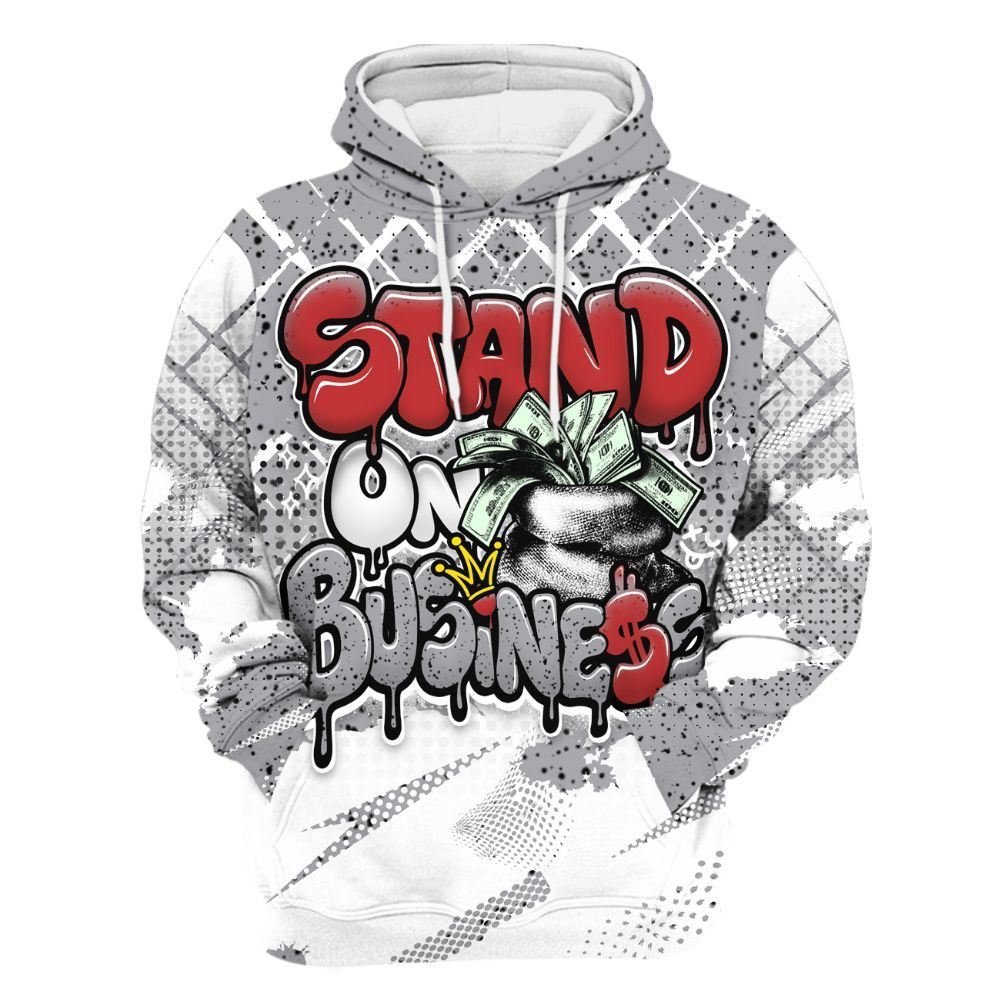 Hoodie To Match White Cement 4s - Halftone Stand Business Dripping All Over Print