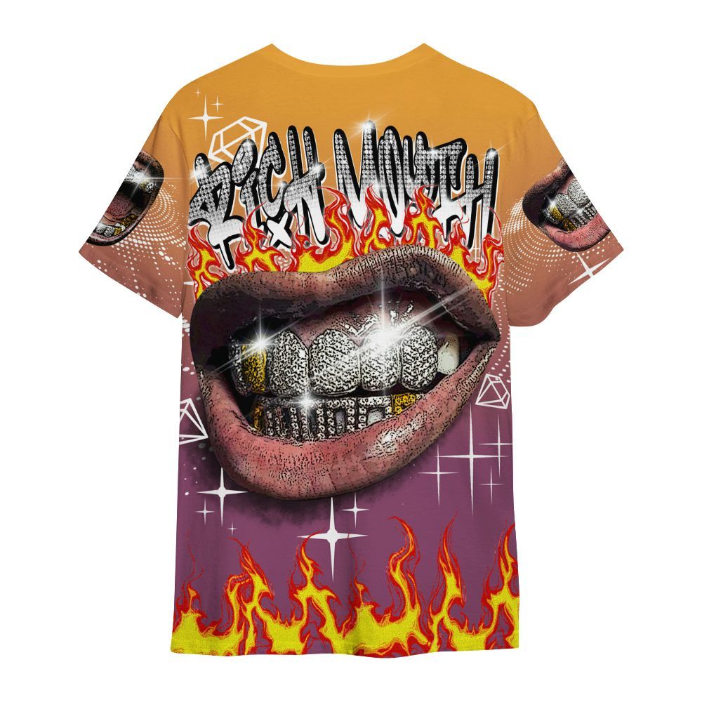 Shirt To Match High OG Brotherhood 1s - Rich Mouth Fire Rap Retro 90s All Over Print