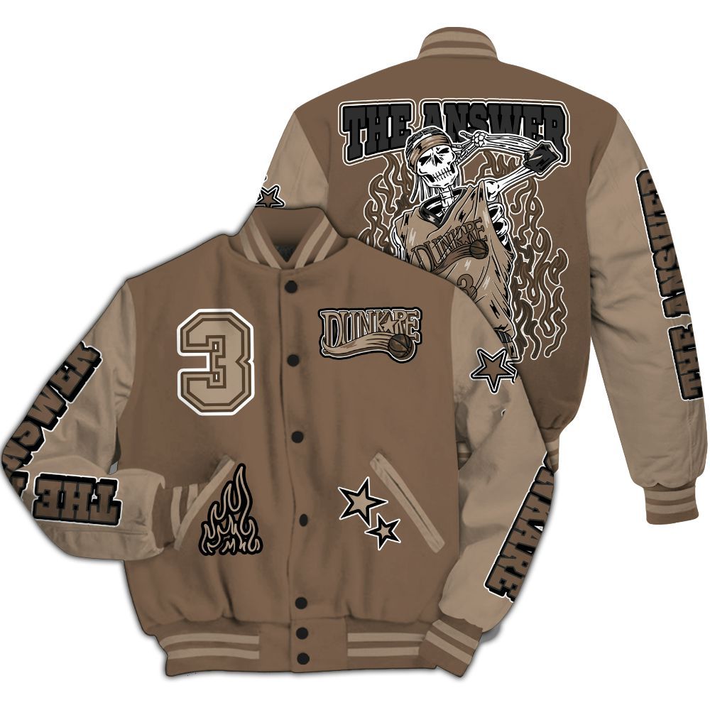 Varsity Jacket To Match Dark Mocha Jack - Allen Answer Skeleton All Over Print