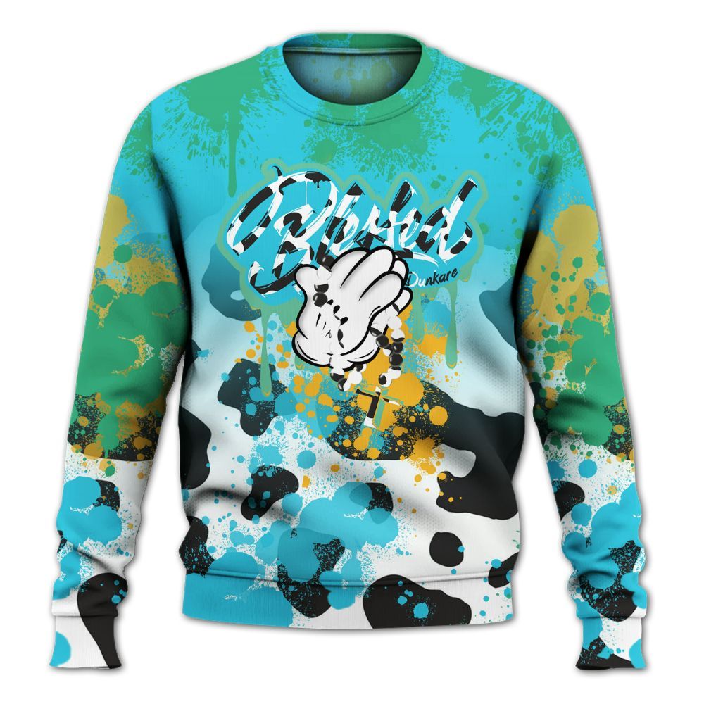 Sweatshirt To Match Dunk Chunky Dunky - God Blessed Ink Drip All Over Print