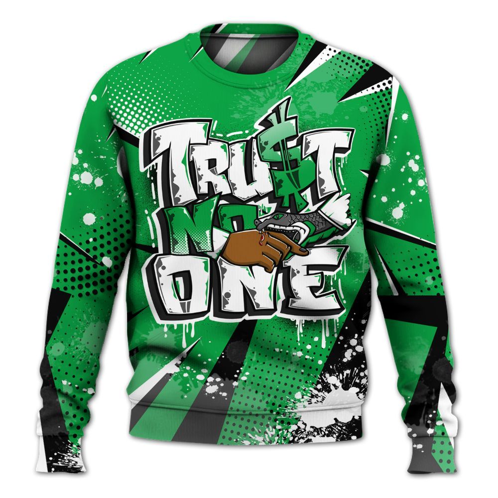 Sweatshirt To Match Low Lucky Green 1s - Poly Trust No One Dripping All Over Print