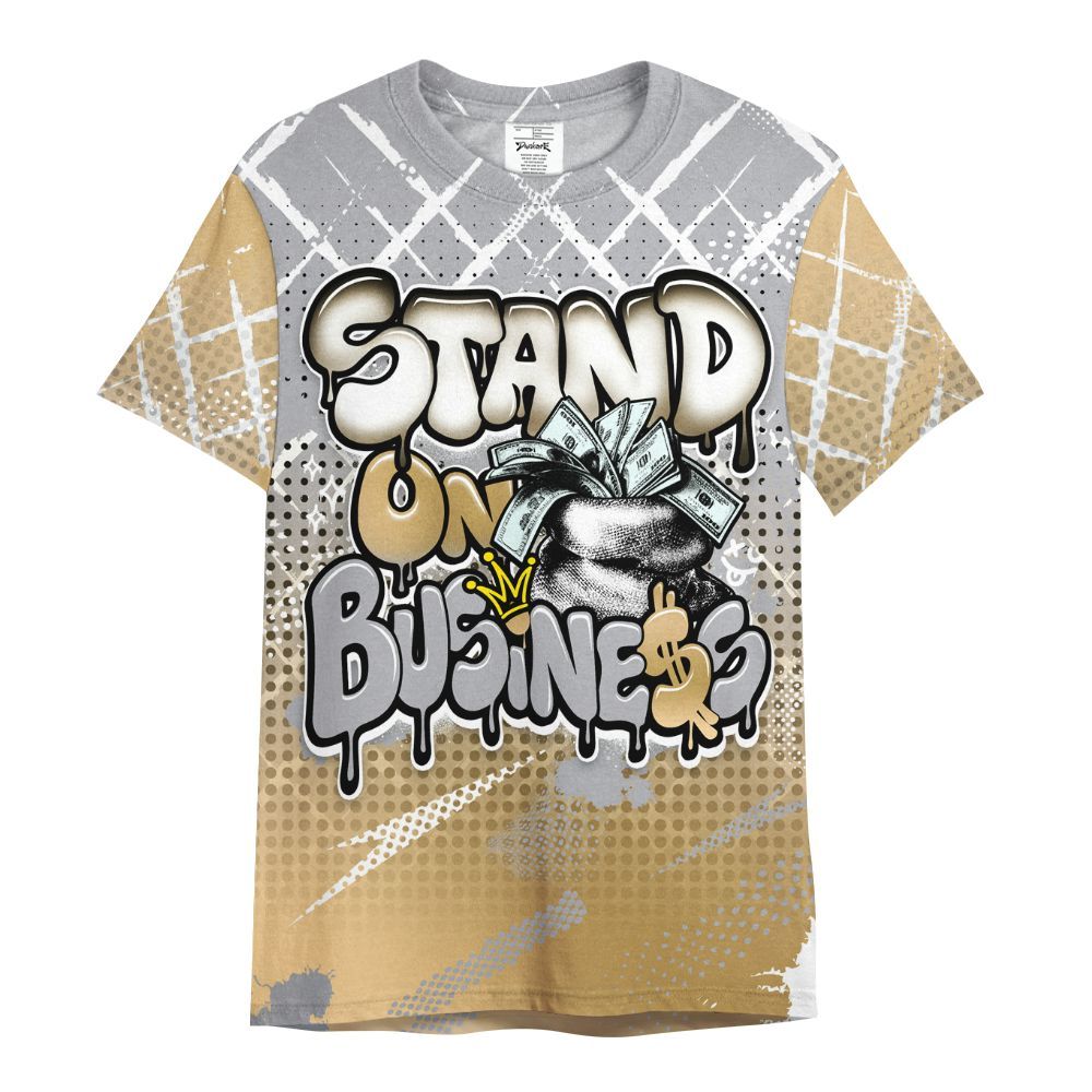 Shirt To Match Retro High OG Cool Grey 1s - Halftone Stand Business Dripping All Over Print