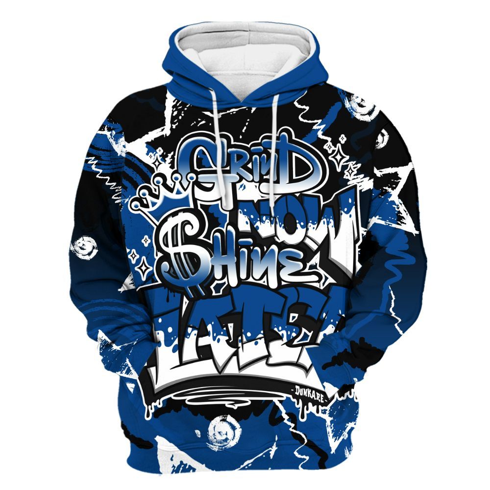 Hoodie To Match Low 85 Royal 1s - Grind Shine Later Drip All Over Print