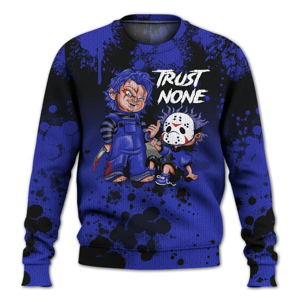 Knitted Sweater To Match Retro Black Concord 12s - Trust No One Scary