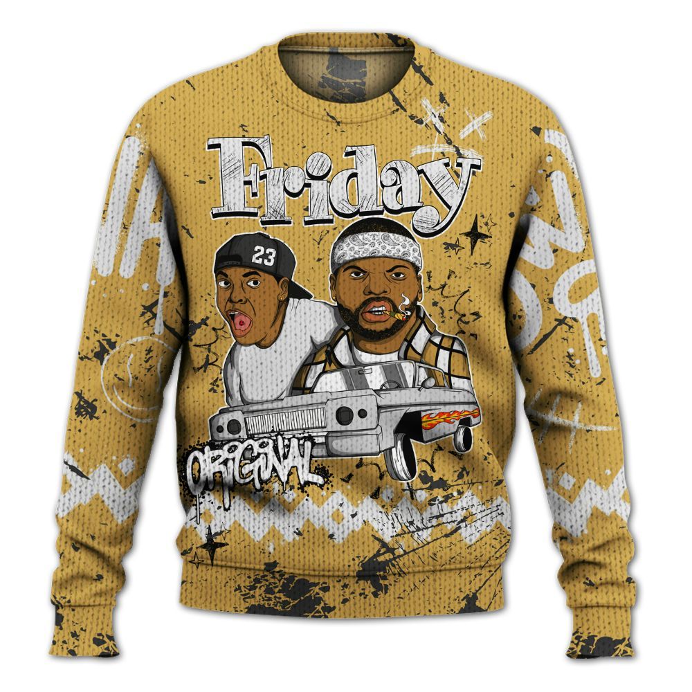 Knitted Sweater To Match Retro Light Ginger 14s - Friday Sneaker Crayon