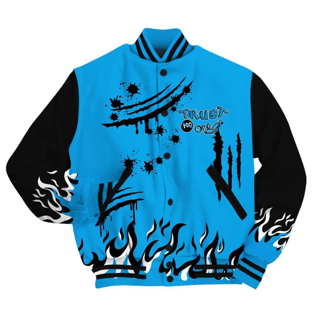 Varsity Jacket To Match Black University Blue 2022 13s - Graphic Trust No One All Over Print
