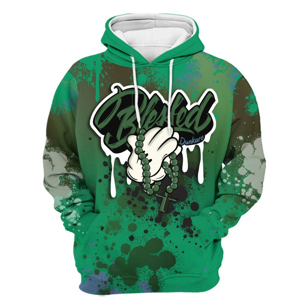 Hoodie To Match Foamposite Pro Pine Green 2025 - God Blessed Ink Drip All Over Print