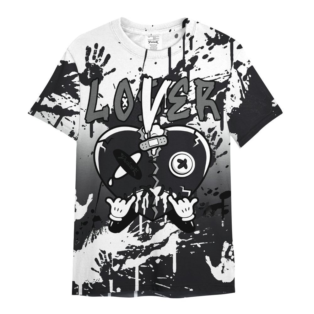 Shirt To Match White Thunder 4s - Loser Lover Drip Heart All Over Print