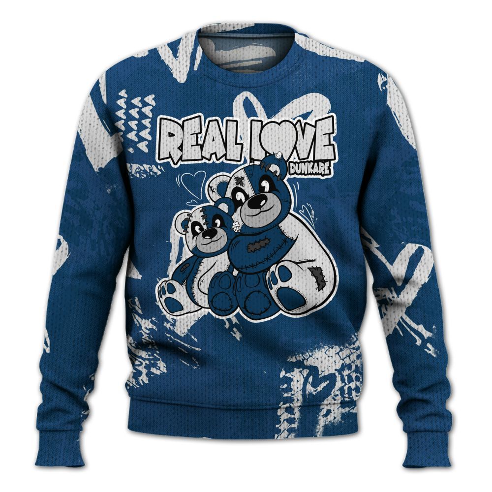 Knitted Sweater To Match High OG Midnight Navy 1s - Sincere Fondness Bear