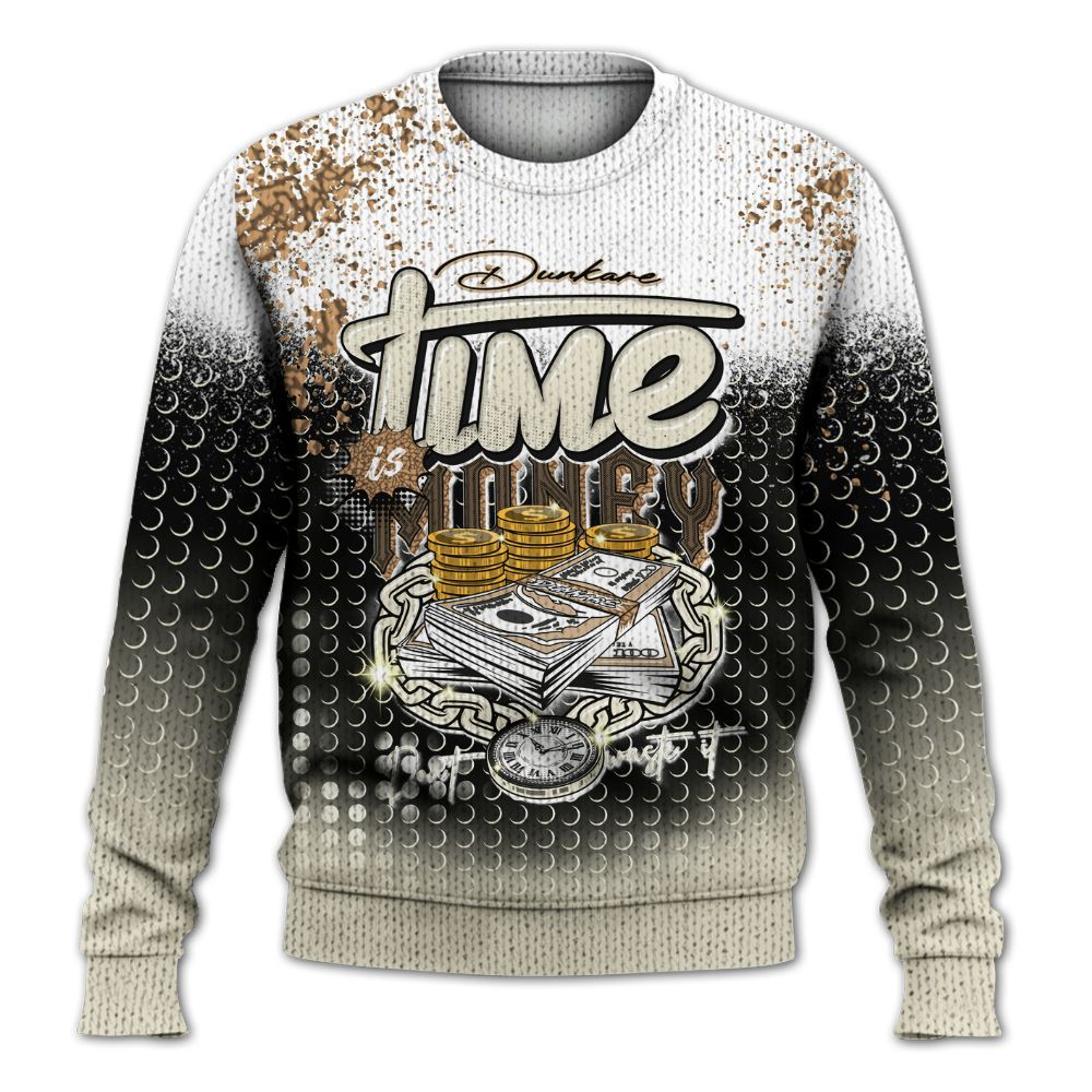 Knitted Sweater To Match Orewood Brown 3s - Halftone Time Is Money