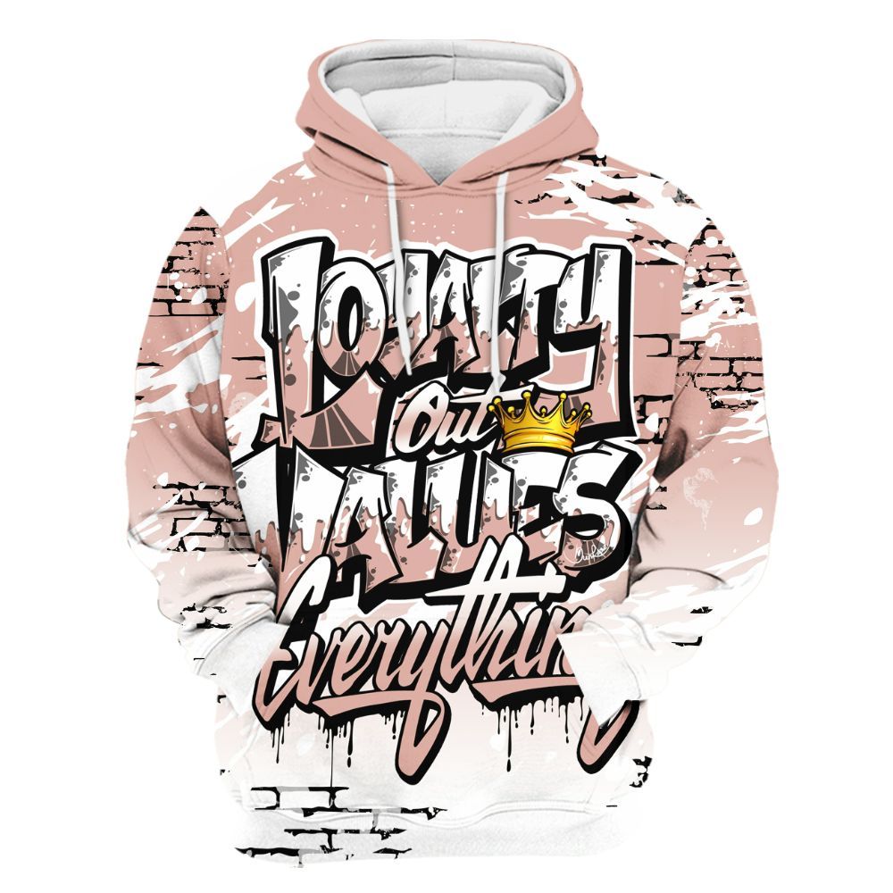 Hoodie To Match Dunk Low Pink Velvet - Values Of Loyalty Drip All Over Print