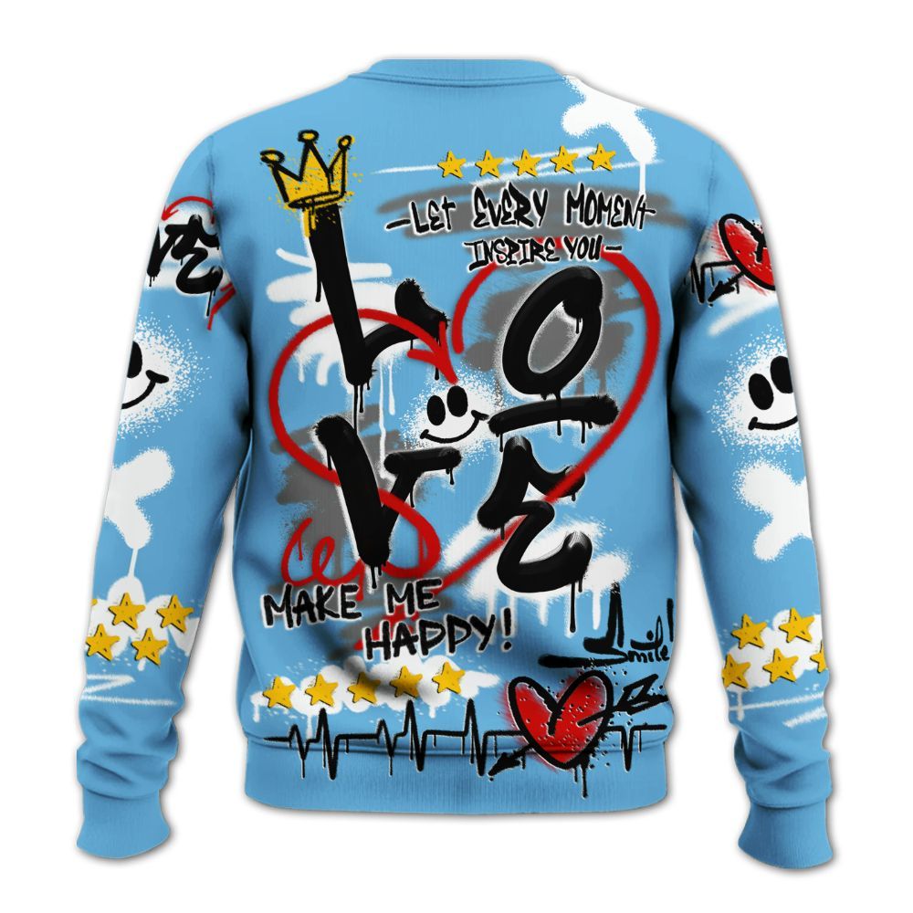 Sweatshirt To Match Melo 12s - Happy Love Beats Graffiti Streetwear All Over Print