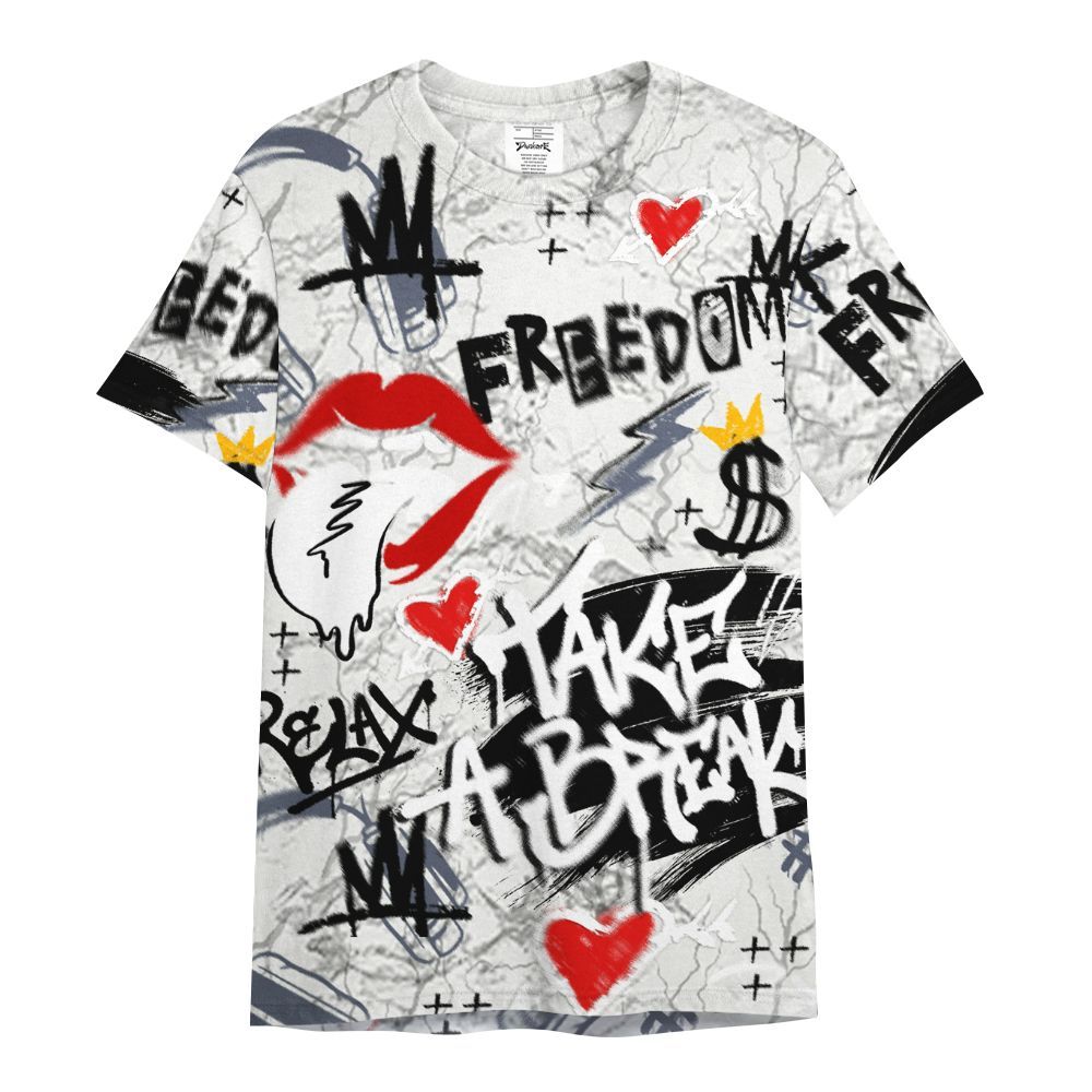 Shirt To Match Air Foamposite Jin Kazama - Take Break Freedom Graffiti Streetwear All Over Print