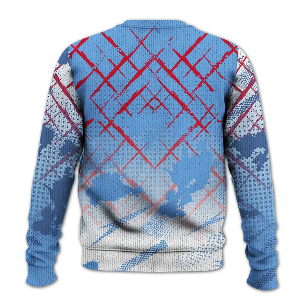 Knitted Sweater To Match University Blue 6s - Halftone Stand Business Dripping