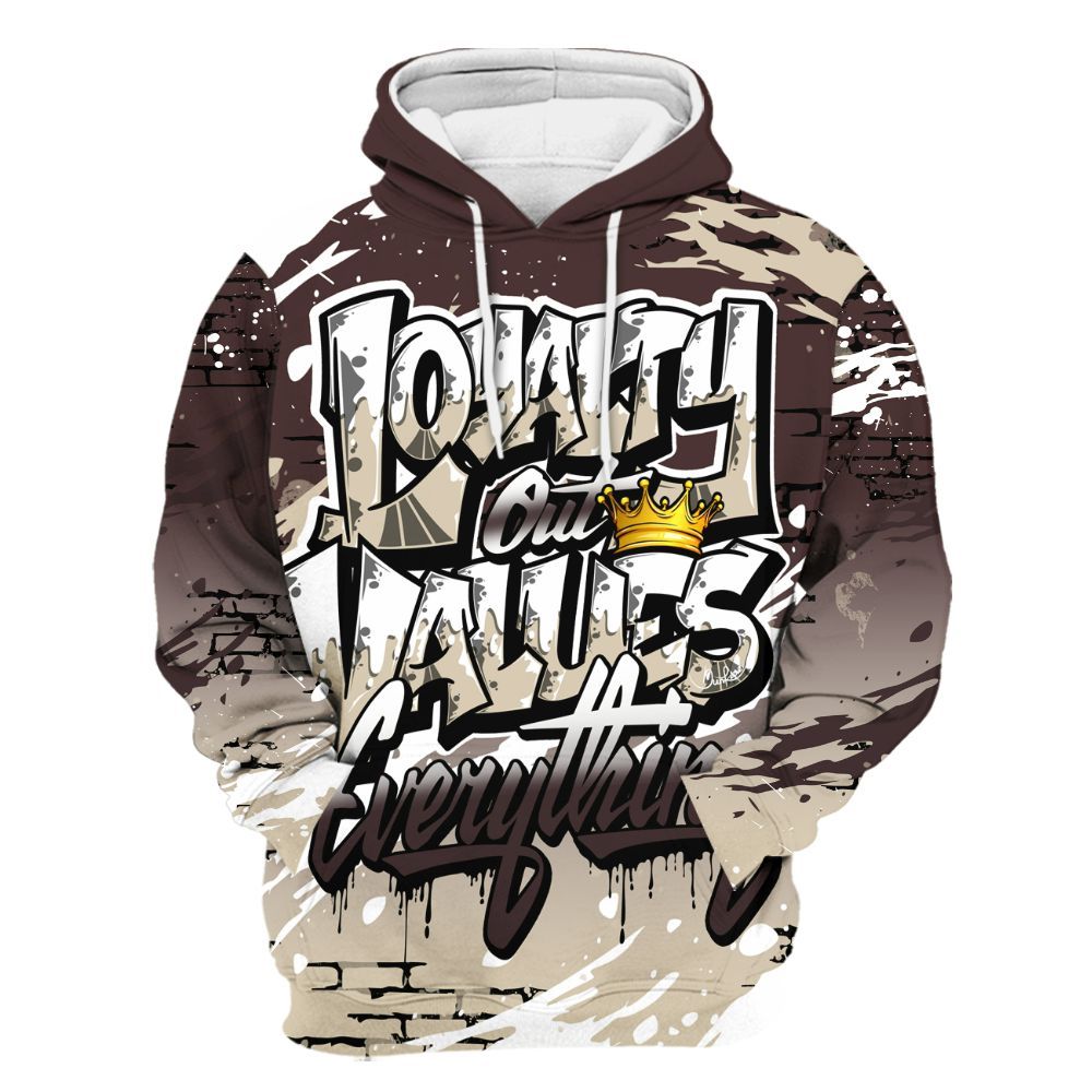 Hoodie To Match Burgundy Crush 3s - Values Of Loyalty Drip All Over Print