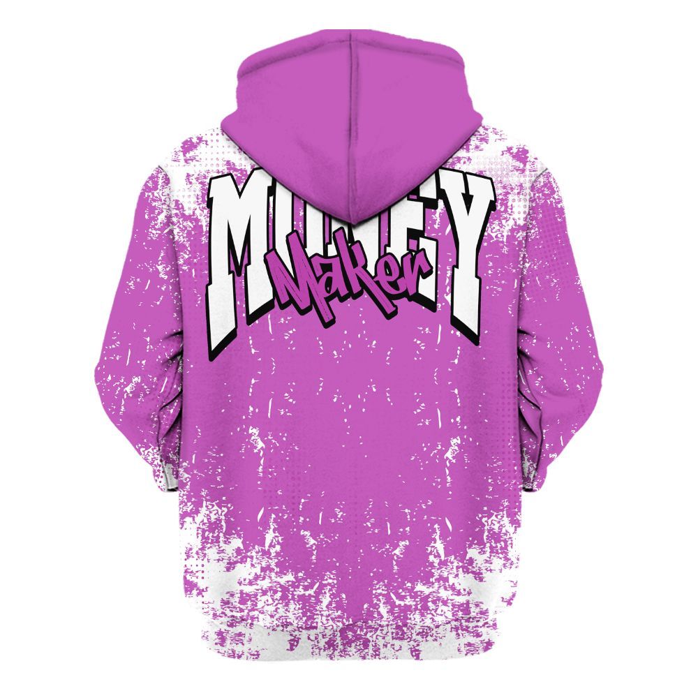 Hoodie To Match Hyper Violet 4s - Move In Silence Money Street Retro All Over Print
