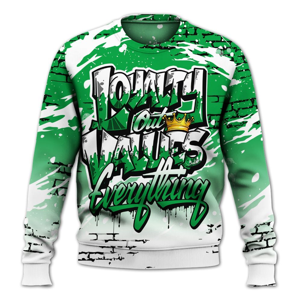 Sweatshirt To Match Low Lucky Green 1s - Values Of Loyalty Drip All Over Print