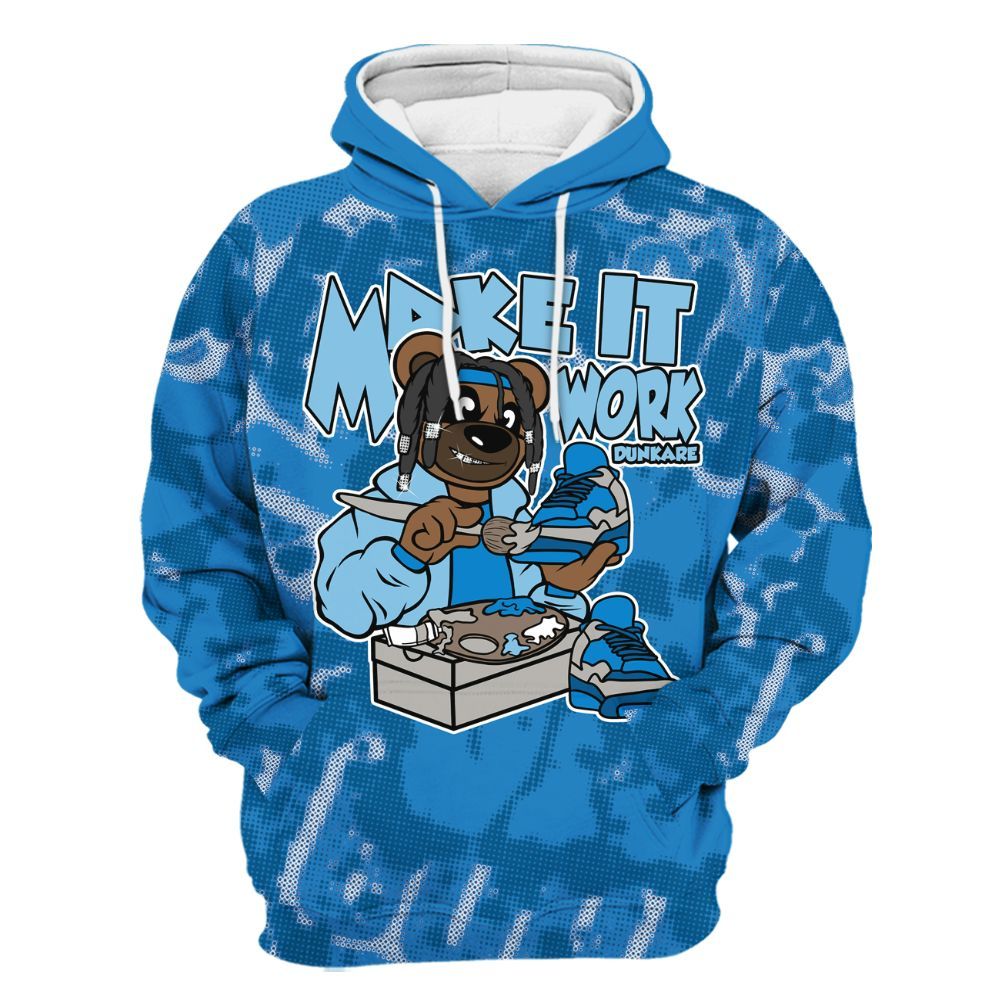 Hoodie To Match Industrial Blue 4s - Pull It Off Bear Street All Over Print