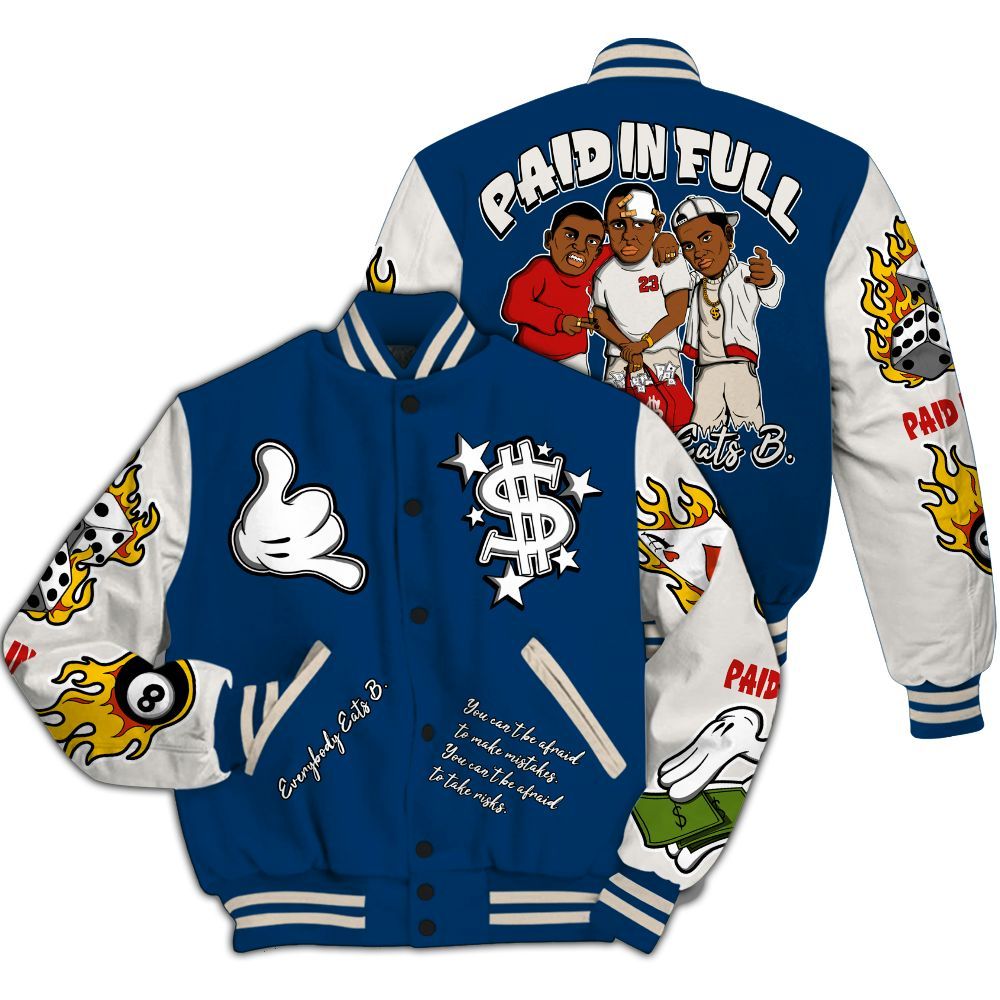 Varsity Jacket To Match Retro Rare Air 11s - Everybody Paid In Full Graphic All Over Print