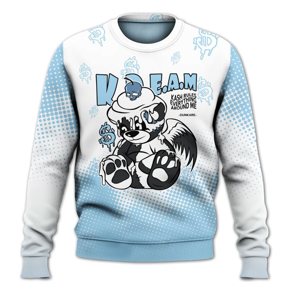 Sweatshirt To Match Legend Blue 11s - Loot Bear Unique Drip All Over Print